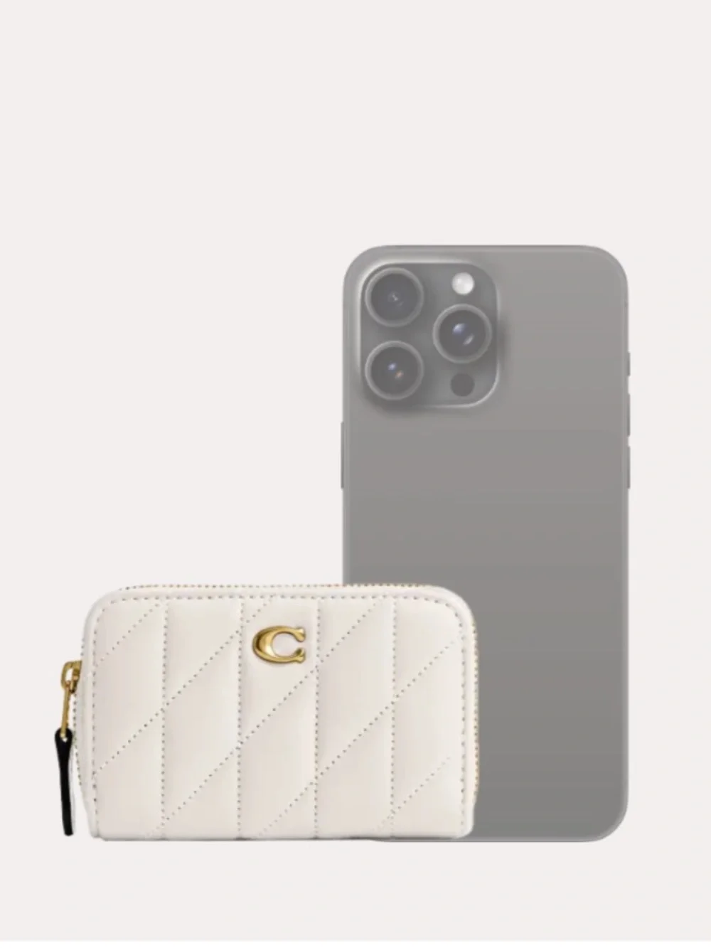 Essential Small Zip Around Card Case With Pillow Quilting
